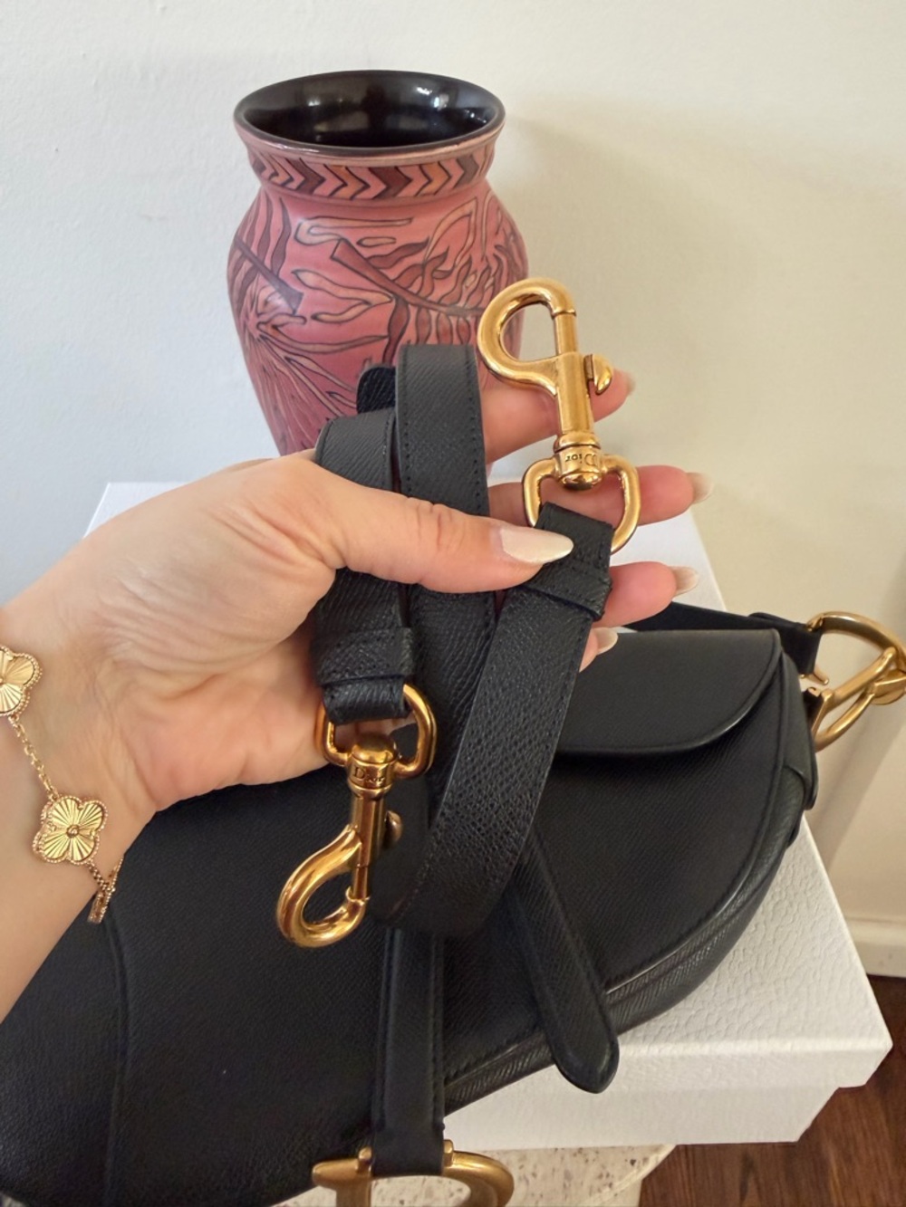 CHRISTIAN DIOR SADDLE GRAINED CALFSKIN BAG - Picture 14 of 16